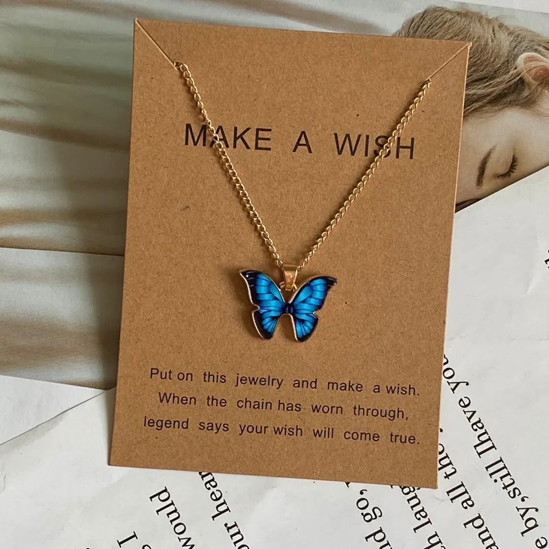 Fashion Women Necklace Korea Style New Butterfly Pendant