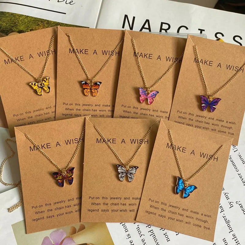 Fashion Women Necklace Korea Style New Butterfly Pendant