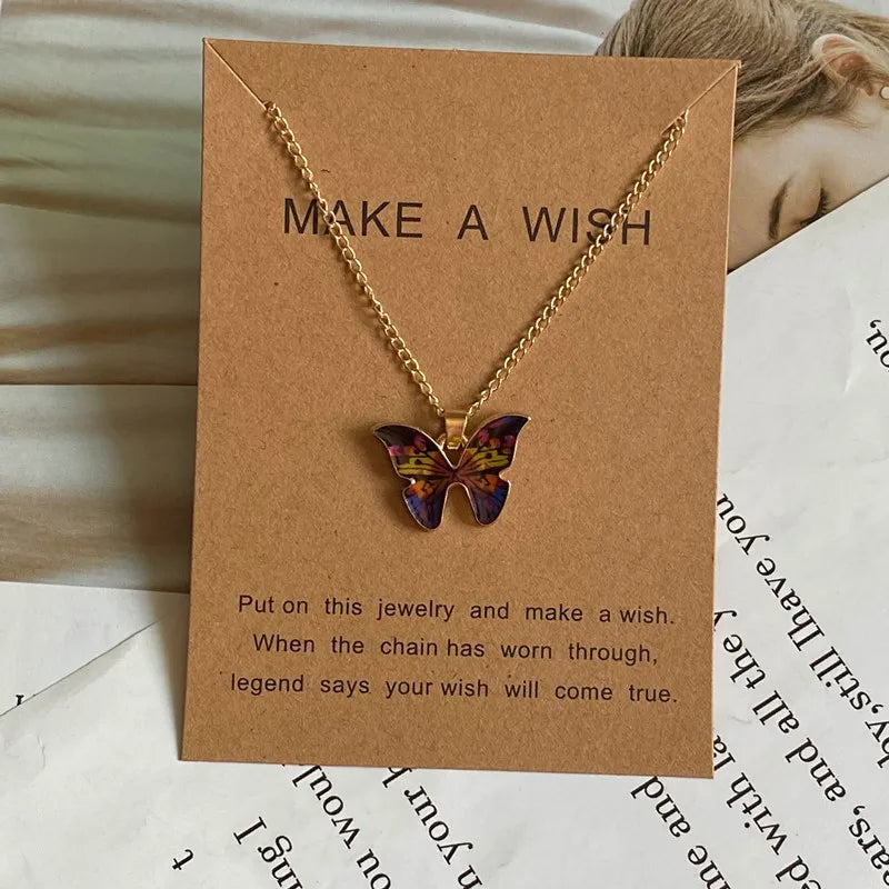 Fashion Women Necklace Korea Style New Butterfly Pendant