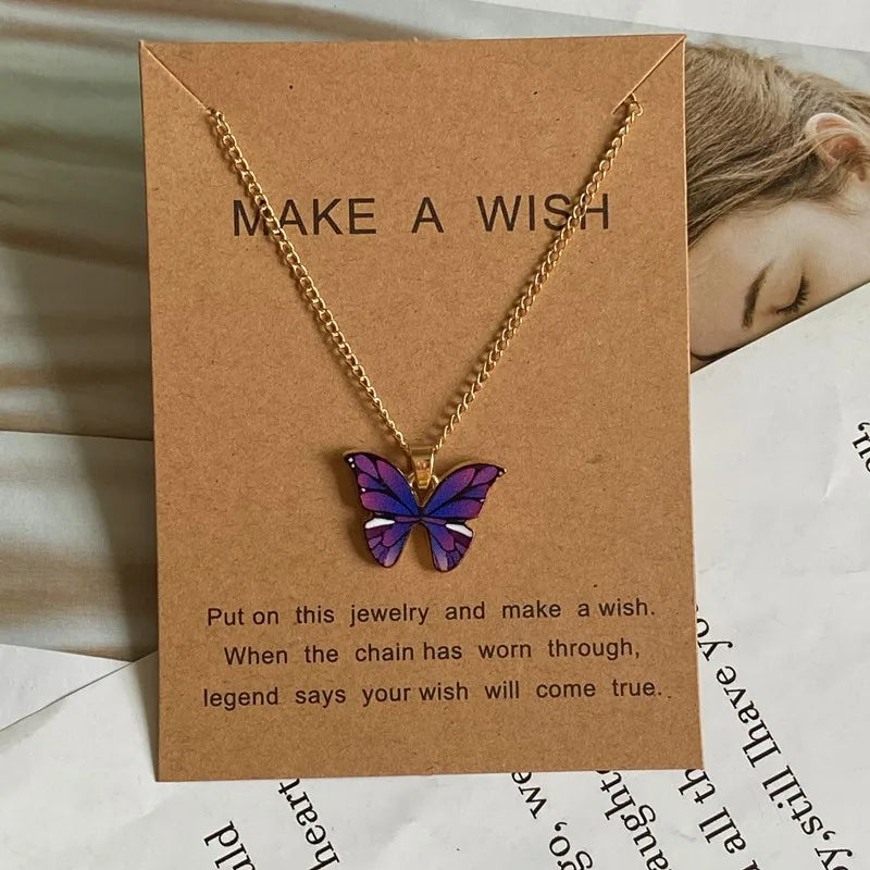 Fashion Women Necklace Korea Style New Butterfly Pendant