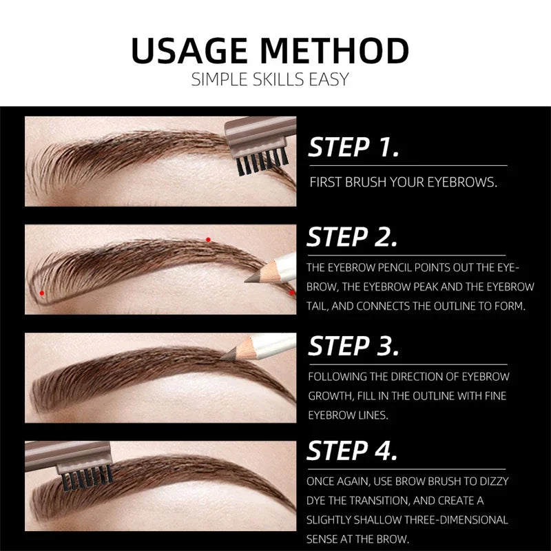 1pcs Waterproof Cosmetic Eye Brow Pencil Five Color