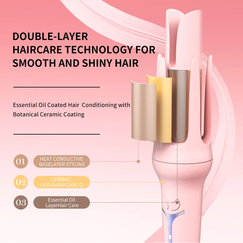 Automatic Curling Iron 32 mm Big Roll Anion Ceramic Hair Curler 4-Speed Adjustable