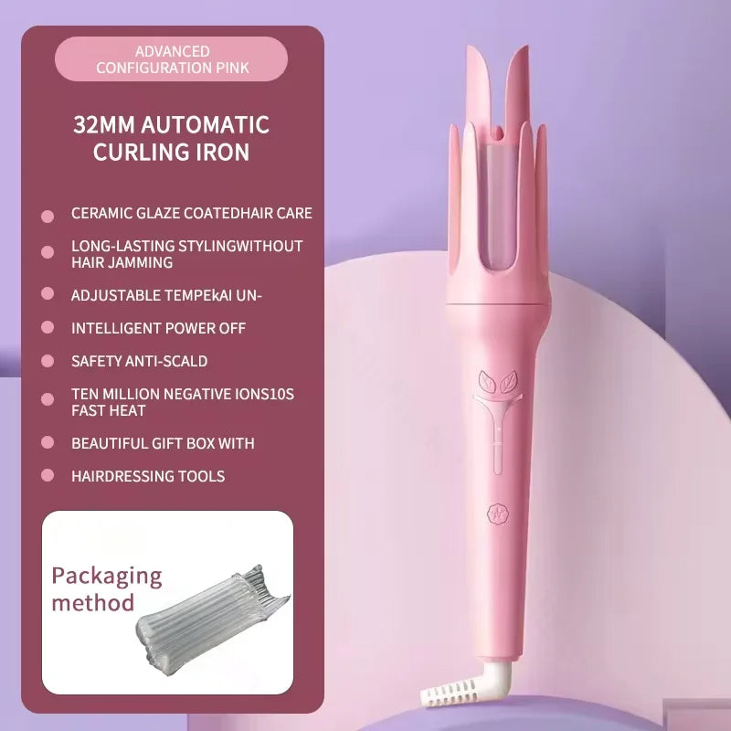 Automatic Curling Iron 32 mm Big Roll Anion Ceramic Hair Curler 4-Speed Adjustable