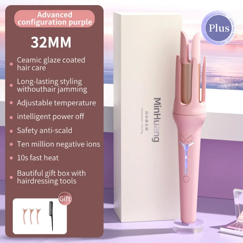 Automatic Curling Iron 32 mm Big Roll Anion Ceramic Hair Curler 4-Speed Adjustable