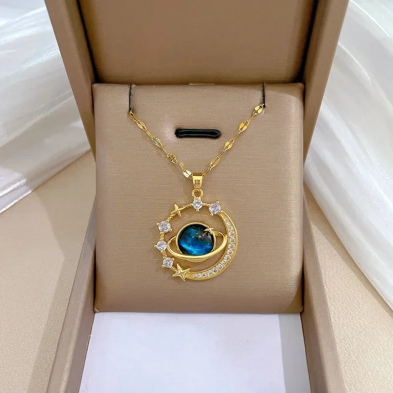 Collars Para Mejer Delicate and Beautiful Starry Pendant Necklace With Micro