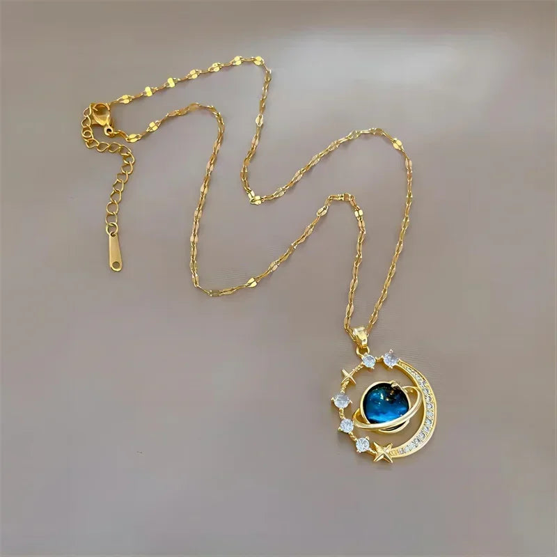 Collars Para Mejer Delicate and Beautiful Starry Pendant Necklace With Micro