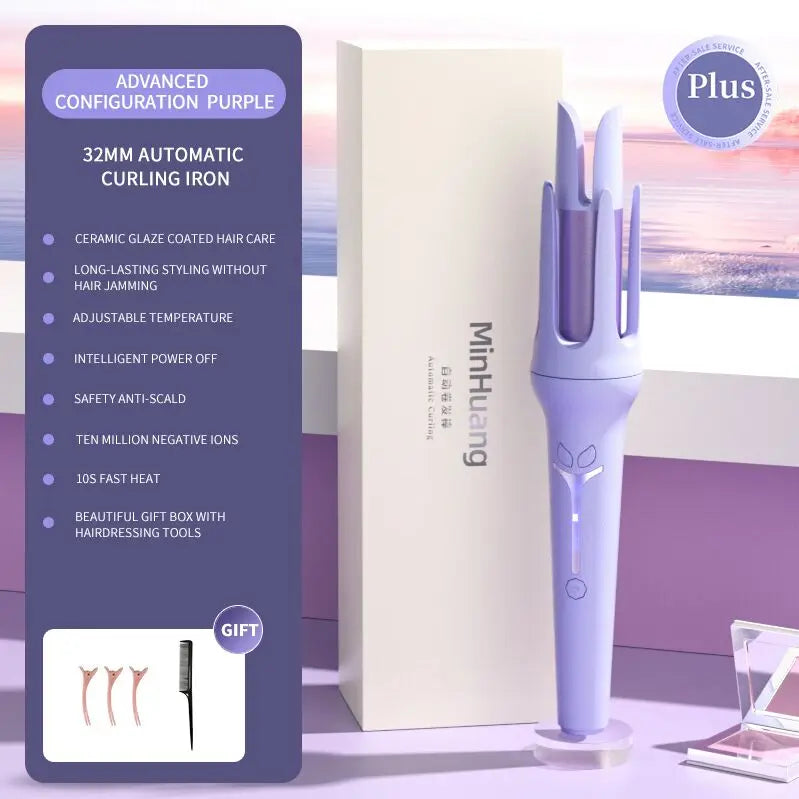 Automatic Curling Iron 32 mm Big Roll Anion Ceramic Hair Curler 4-Speed Adjustable