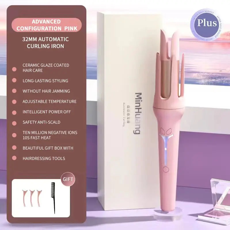 Automatic Curling Iron 32 mm Big Roll Anion Ceramic Hair Curler 4-Speed Adjustable