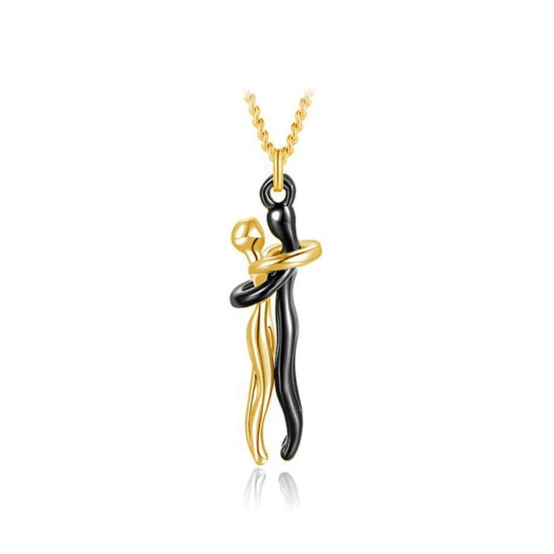 Exquisite Couple Hugging Pendant Necklace For Women Fashion