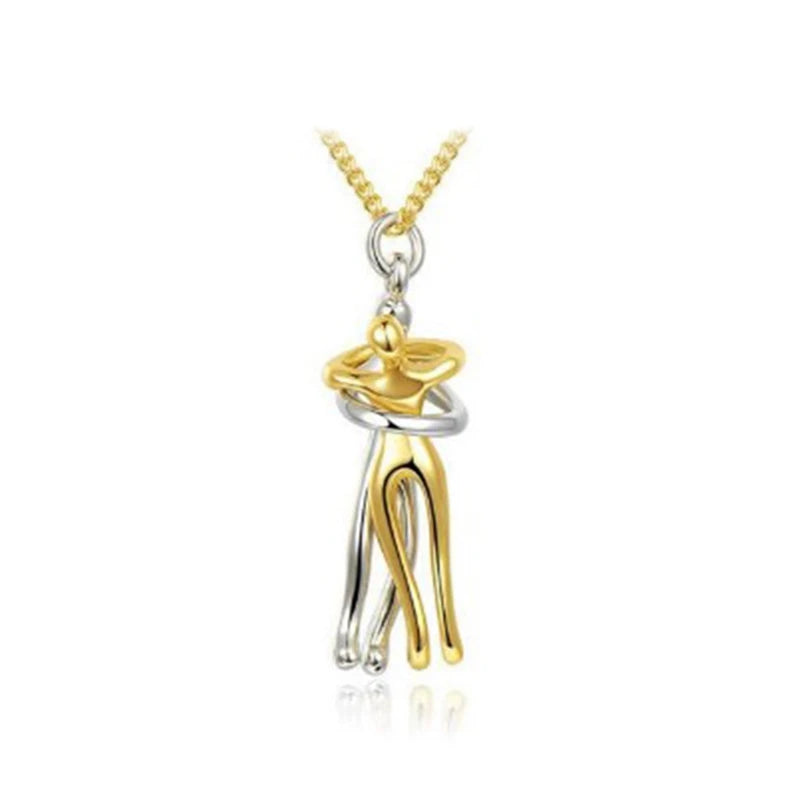 Exquisite Couple Hugging Pendant Necklace For Women Fashion