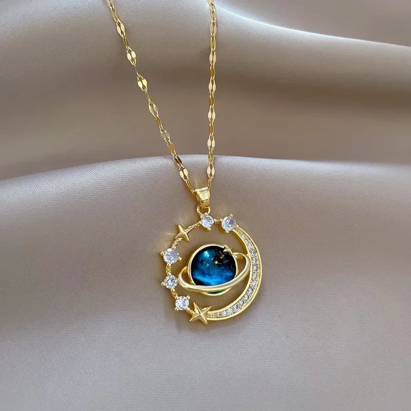 Collars Para Mejer Delicate and Beautiful Starry Pendant Necklace With Micro