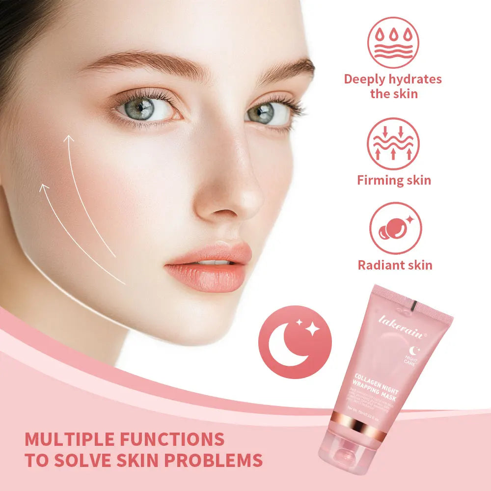 Collagen Overnight Wrapping Peel Off Facial Mask Pack Elasticity Hydration