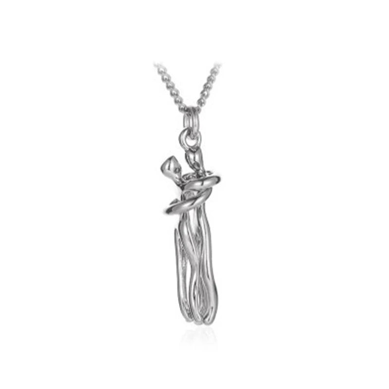 Exquisite Couple Hugging Pendant Necklace For Women Fashion