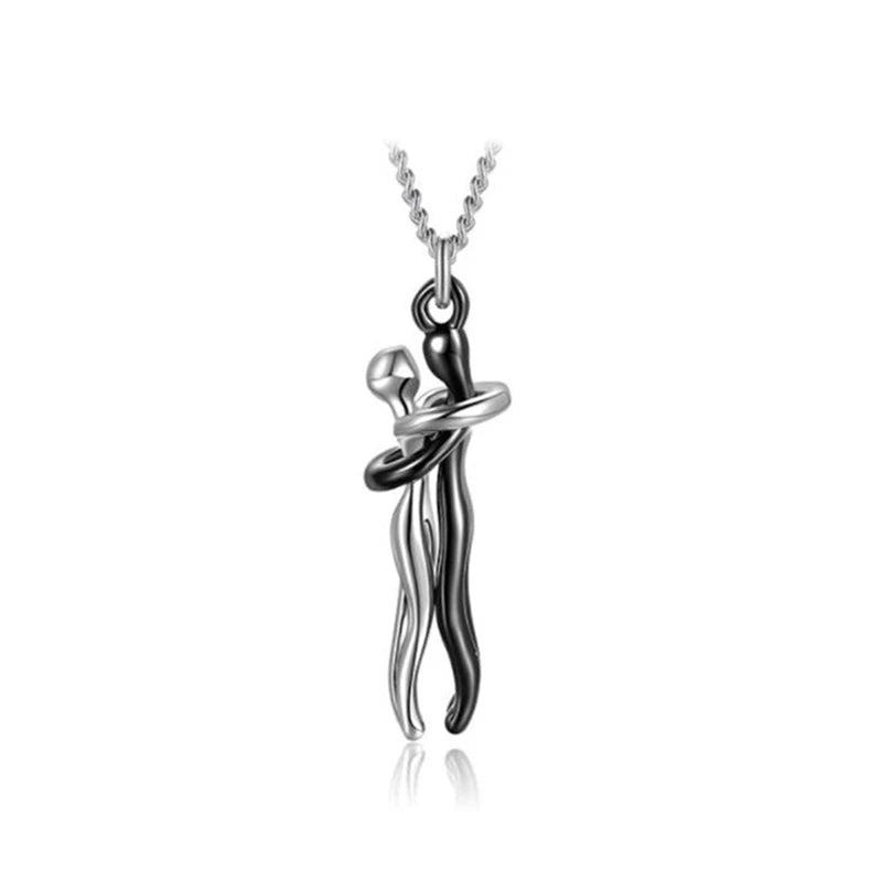 Exquisite Couple Hugging Pendant Necklace For Women Fashion