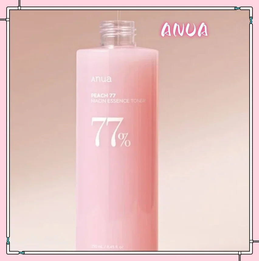 ANUA's Peach 77 Niacin Essence Toner 250ml AHA Vitamin C Ceramide Hyaluronic Acid Niacinamide Panthenol Whitening Moisturizing