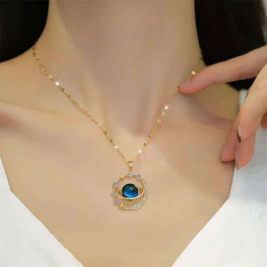 Collars Para Mejer Delicate and Beautiful Starry Pendant Necklace With Micro