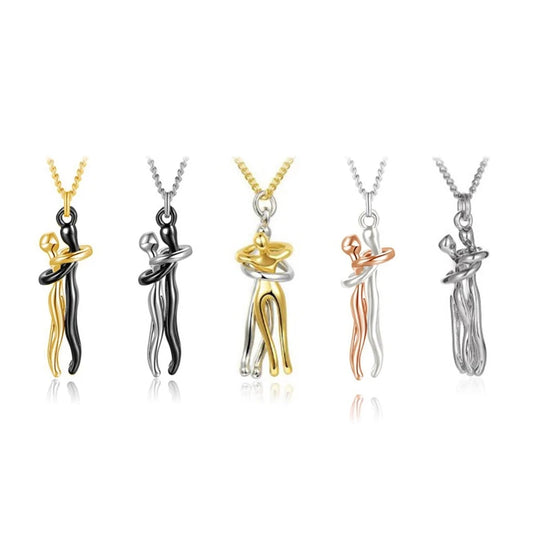 Exquisite Couple Hugging Pendant Necklace For Women Fashion